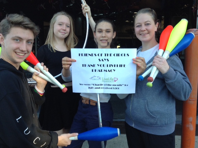 Friends of the circus says thanks to Livelife pharmacies